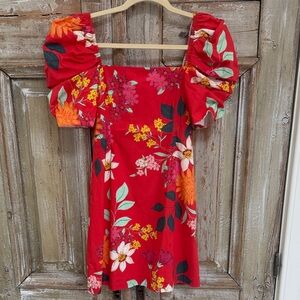 Cara Cara Red Floral Mini Dress